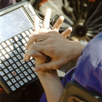 child with keyboard