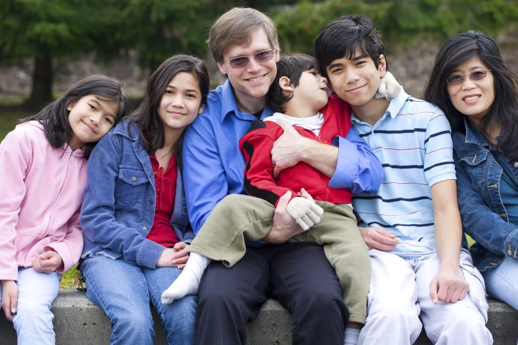 Happy family at park