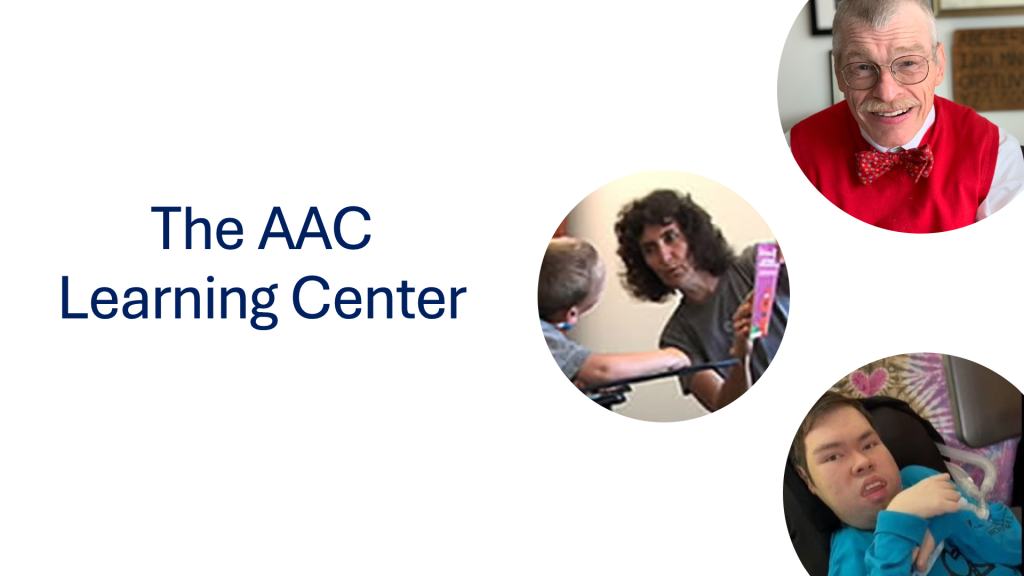 Slide reading AAC Learning Center with 3 pictures of people